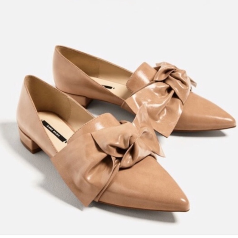 Zara nude bow flats